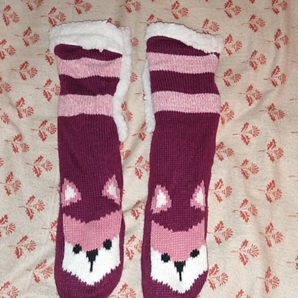 Fox/Dog fuzzy lined socks